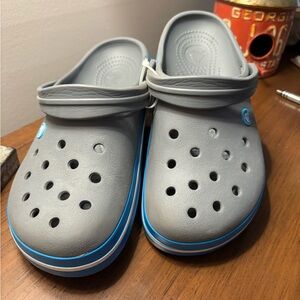 Crocband Clogs in the charcoal and ocean colorway Crocs

Size 7 men Size 9 Women